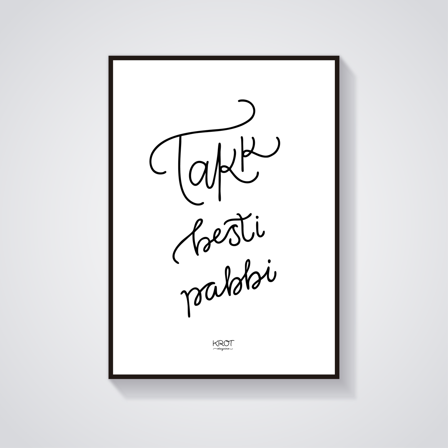 Takk besti pabbi - stafrænt veggspjald til að prenta út