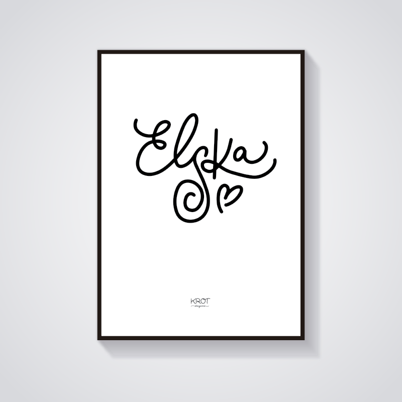 Elska - stafrænt veggspjald til að prenta út