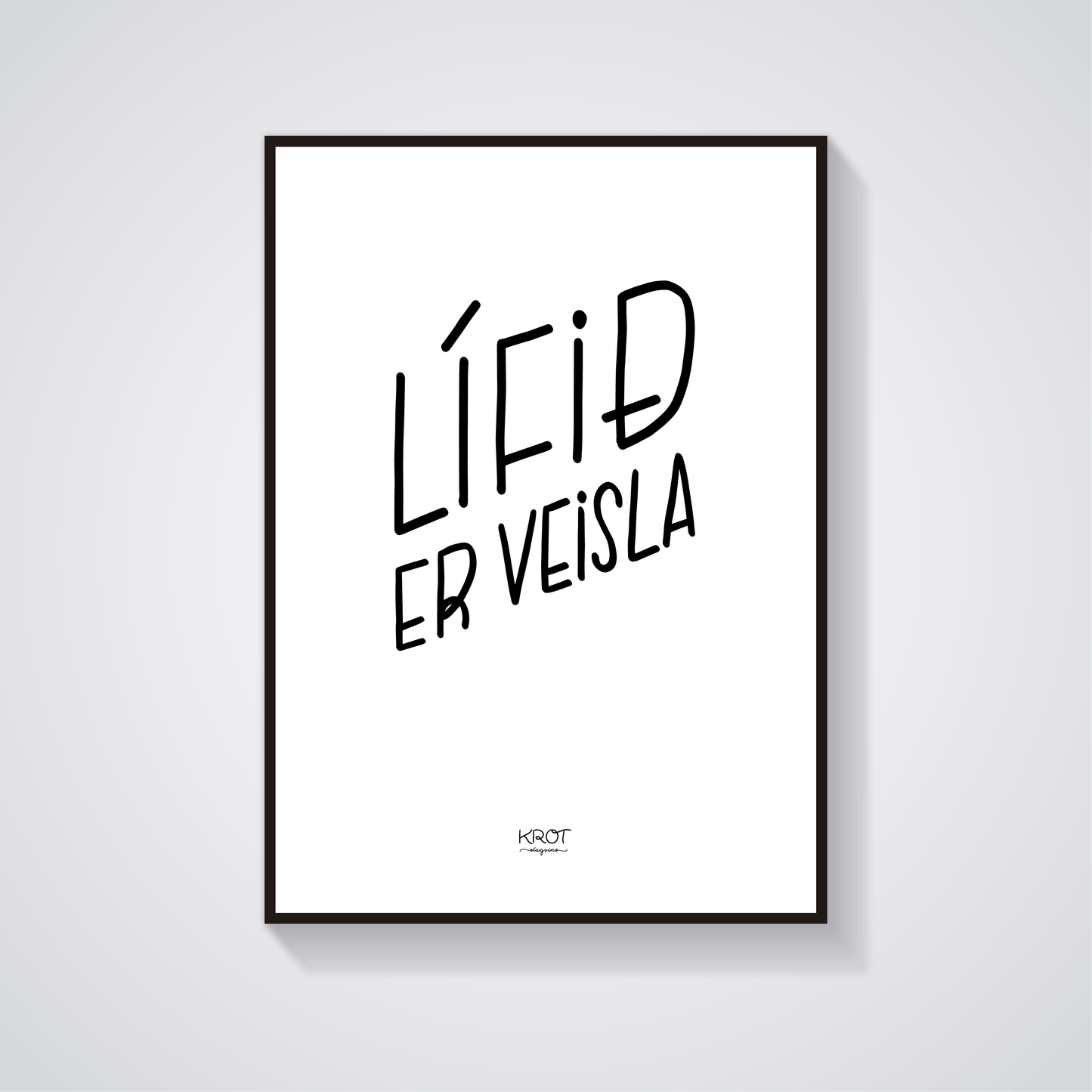 Lífið er veisla - stafrænt veggspjald til að prenta út