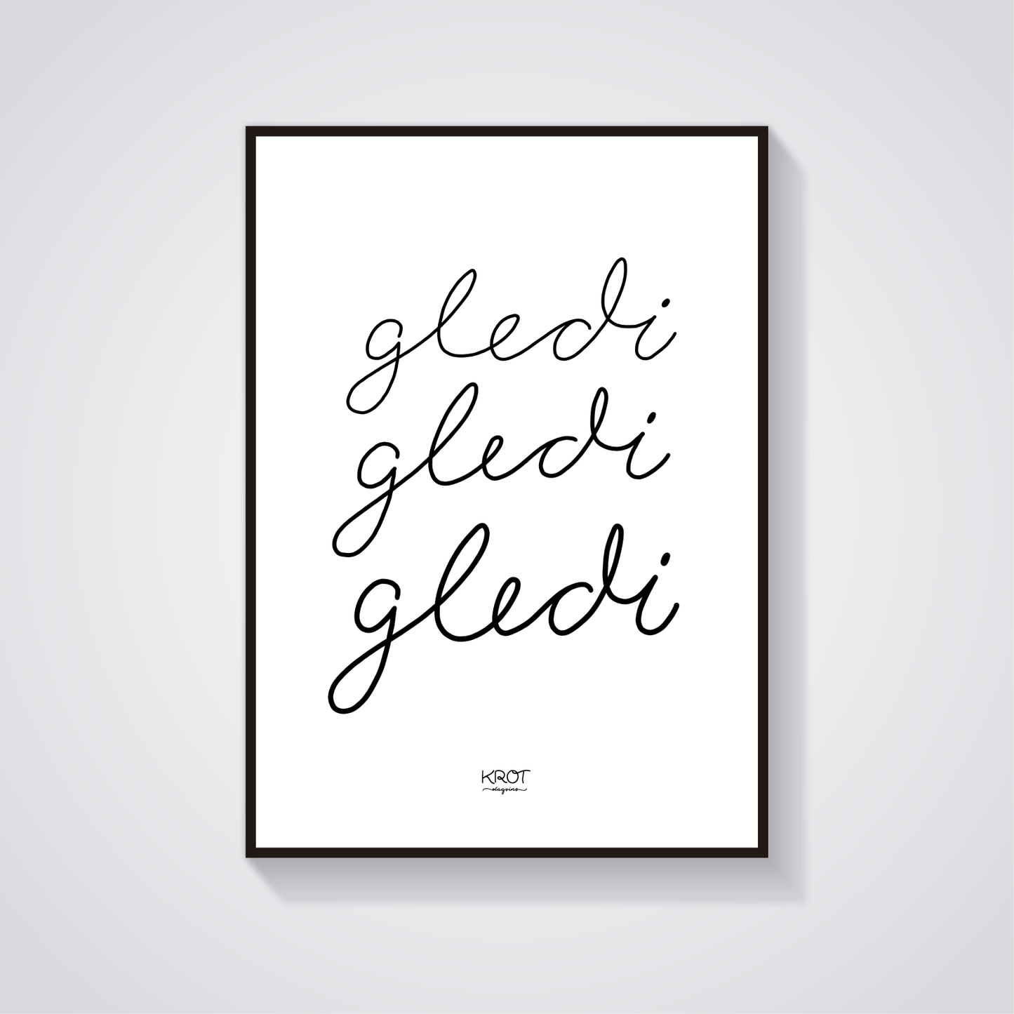 Gleði - stafrænt veggspjald til að prenta út