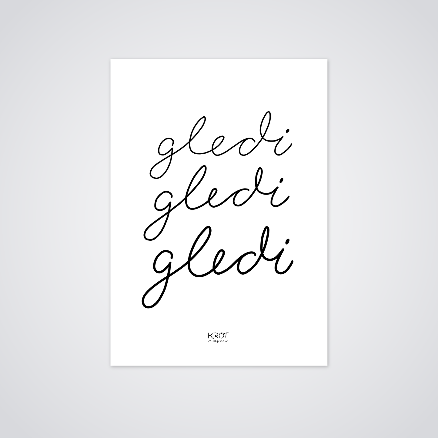 Gleði - stafrænt veggspjald til að prenta út