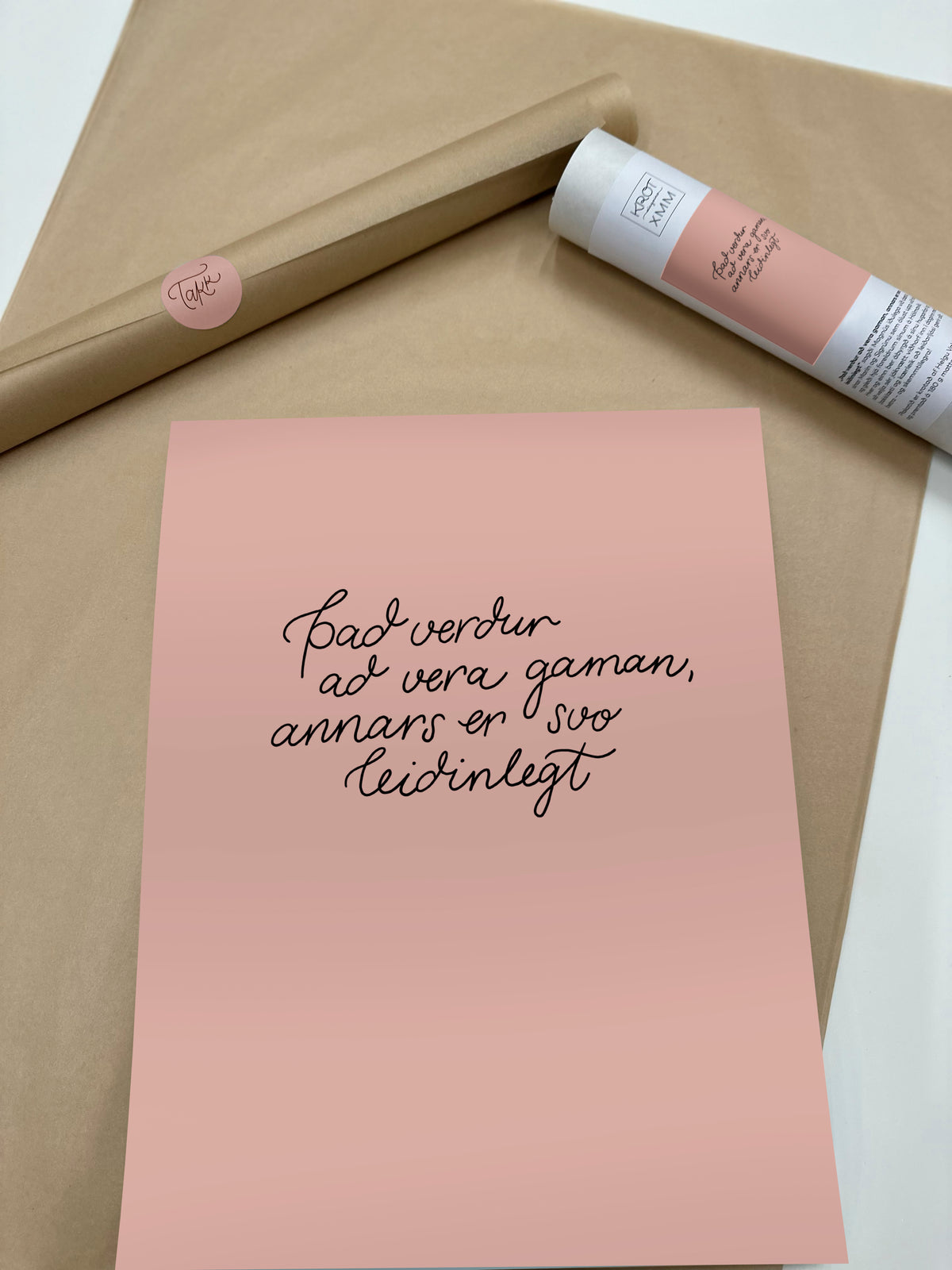 Krot dagsins x MM · Það verður að vera gaman · Bleikt veggspjald