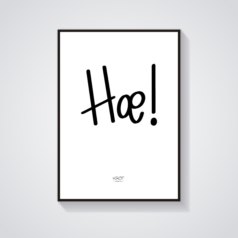 Hæ! - stafrænt veggspjald til að prenta út
