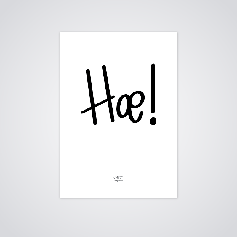 Hæ! - stafrænt veggspjald til að prenta út