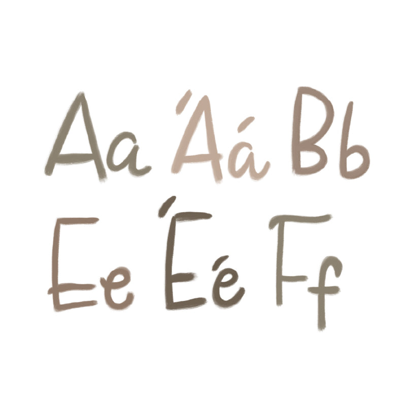Íslenska stafrófið – brúnt